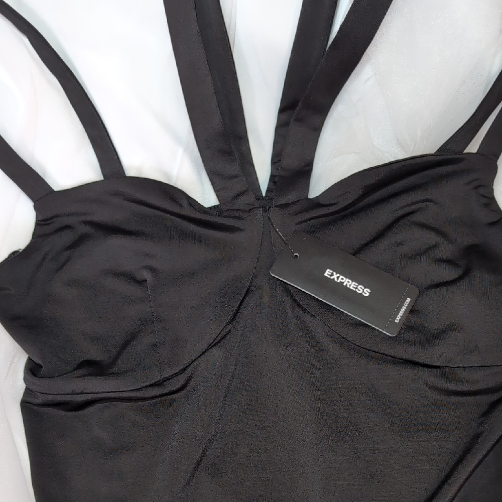 Express Midnight Black Strappy Top